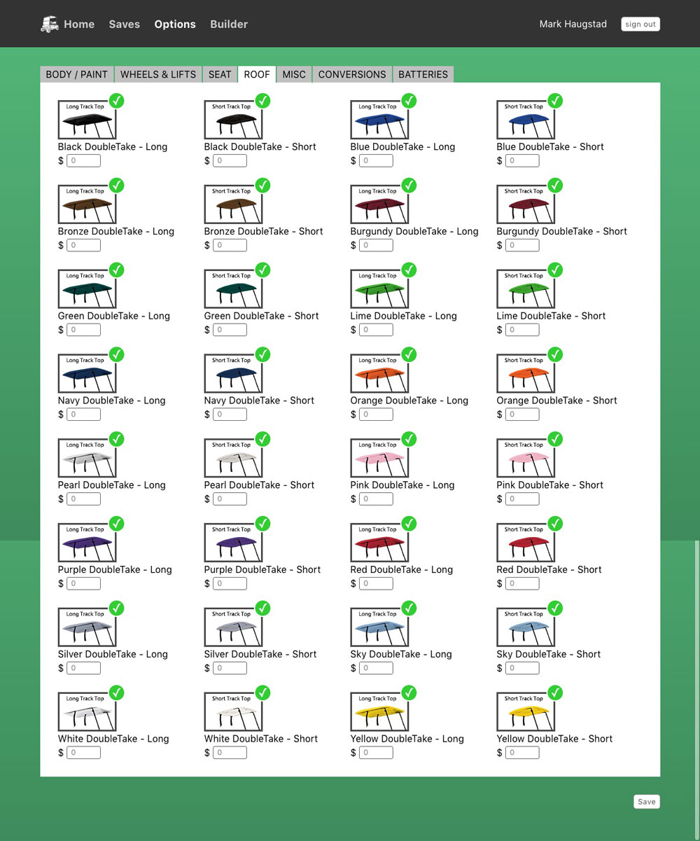 build your own golf cart dashboard roofs