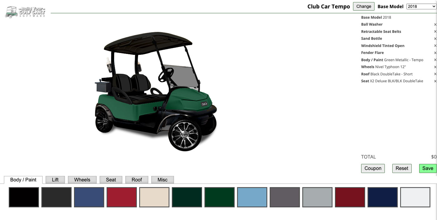 tempo club car green metallic