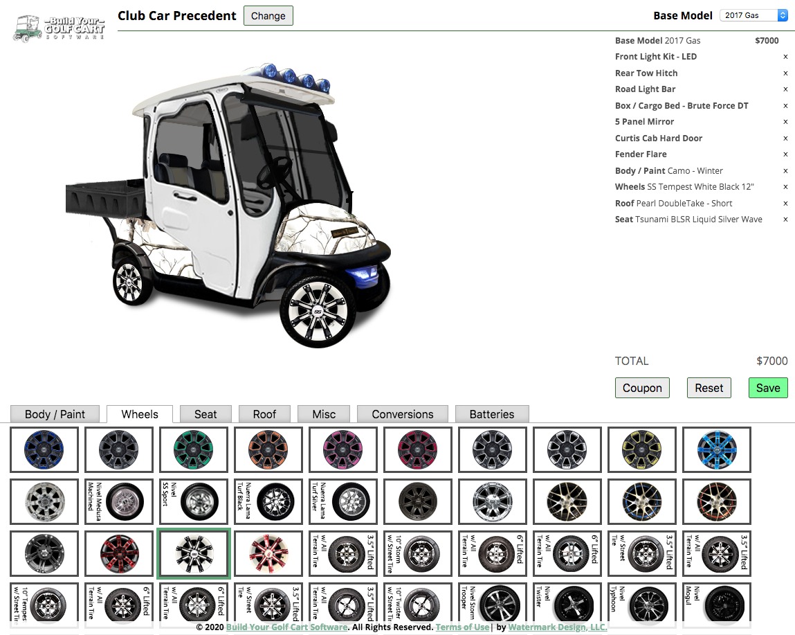 Club Car DS DoubleTake MAX 6 Helix Rear Seat Kit, Deluxe Clubhouse