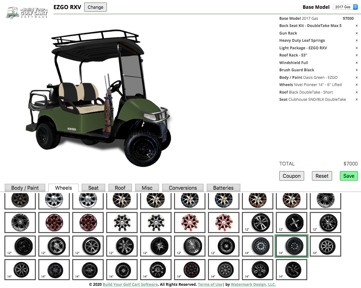 Club Car DS DoubleTake MAX 6 Helix Rear Seat Kit, Deluxe Clubhouse