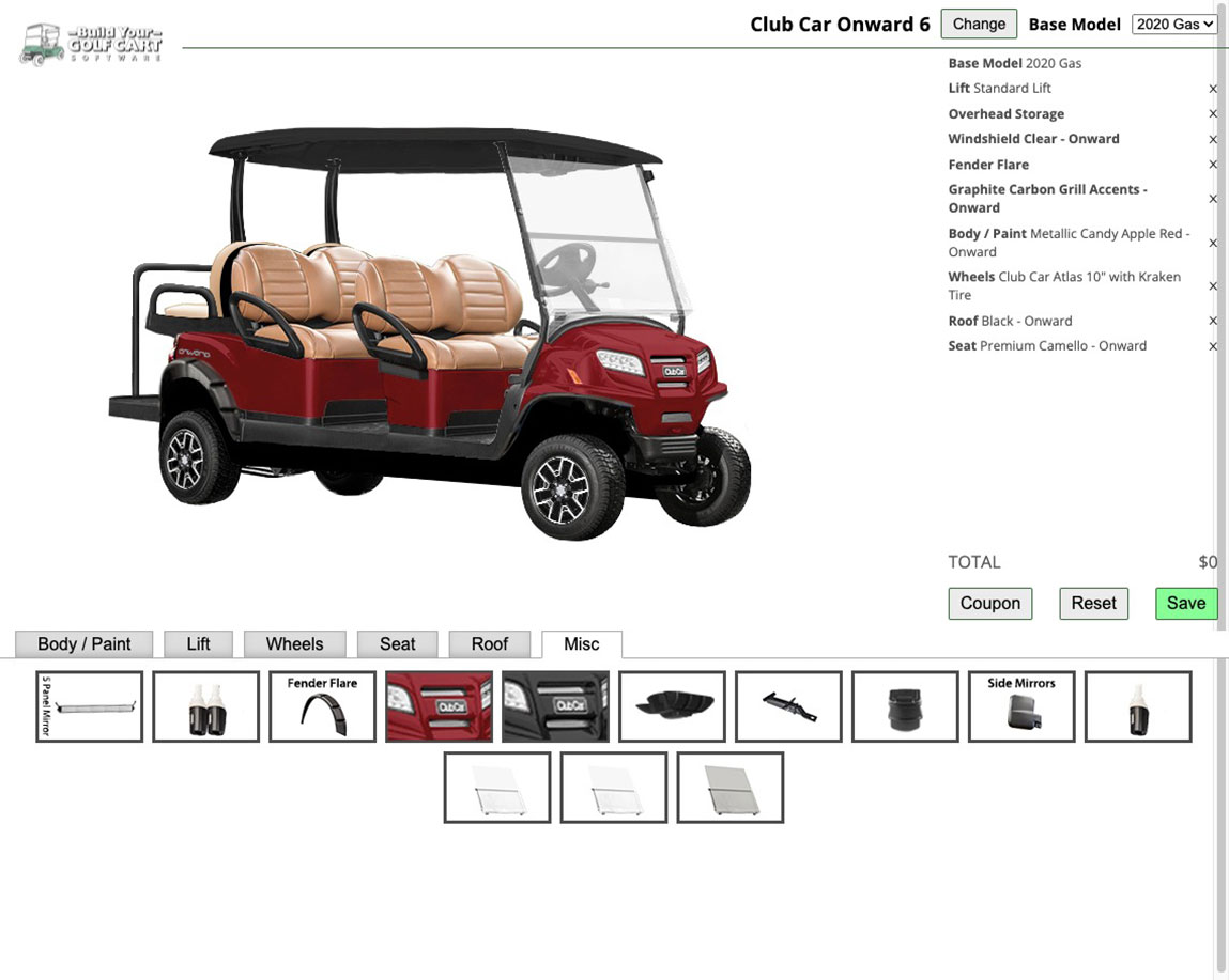 Red Hawk Club Car DS Dash