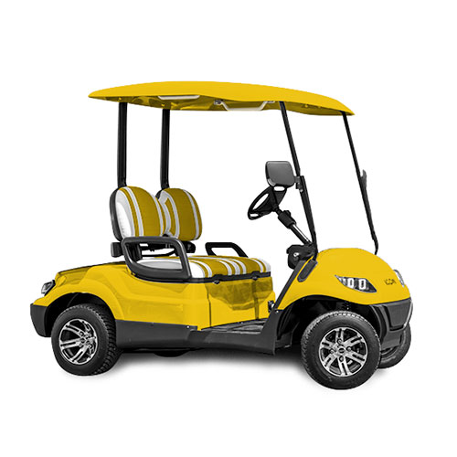 icon ev i20 custom golf cart yellow